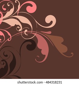 Decorative border. Floral pattern of flowers and leaves. Fashion background. 