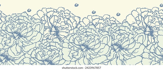 Auf schwarzem Hintergrund ist ein dekorativer Rand aus Blumen und Ästen hervorgehoben. Ein Muster der Blätter. Vektorgrafik. Für die Natur, Öko und Design. Handgezeichnete Pflanzen, ein Rahmen für eine Postkarte.