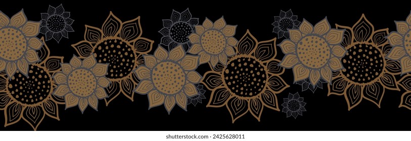A decorative border of flowers and branches of magnolia is highlighted in the foreground. A pattern of leaves. A place to copy. Hand-drawn botany, plants, postcard frame.