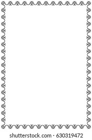 Decorative border frame. Abstract black and white ornament. Vector border frame page.