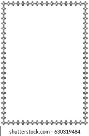 Decorative border frame. Abstract black and white ornament. Vector border frame page.