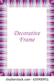 Decorative border frame. Abstract pink and purple pattern. Vector design frame template.