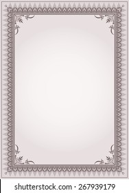 Decorative border frame background certificate template vector