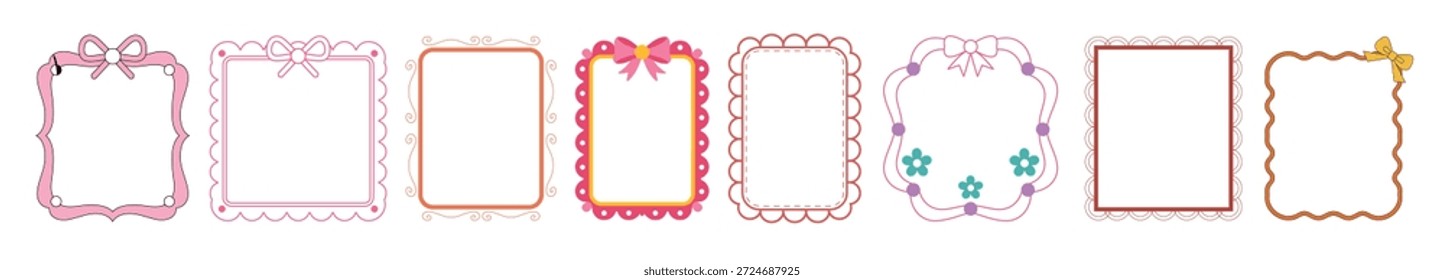 decorative border frame clipart bundle