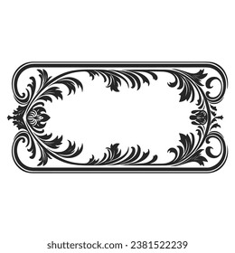 Decorative border frame with corner vector illustration