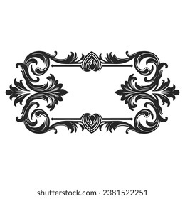 Decorative border frame with corner vector illustration