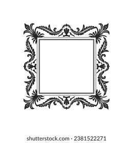 Decorative border frame with corner vector illustration