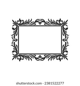 Decorative border frame with corner vector illustration