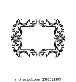 Decorative border frame with corner vector illustration