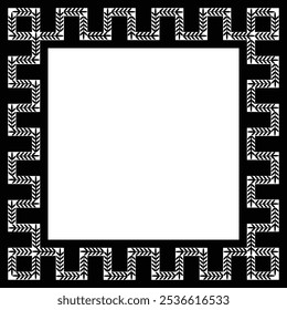 Decorative border frame with fir branch 