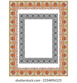 Decorative Border -Frame - Multi Purpose with 1 Black Version - Vintage Floral Art - Classic Page Border or For Certificates