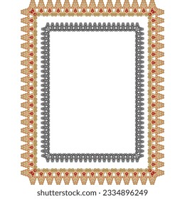 Decorative Border -Frame - Multi Purpose with 1 Black Version - Vintage Floral Art - Classic Page Border or For Certificates