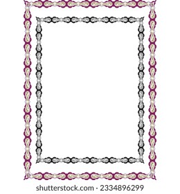 Decorative Border -Frame - Multi Purpose with 1 Black Version - Vintage Floral Art - Classic Page Border or For Certificates