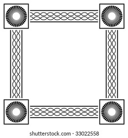 decorative border, frame, with ornate corners in black, with copy space
