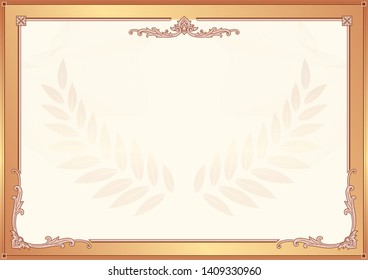 Decorative border and frame template in square shape, vintage frame design for certificate, diploma, voucher and greeting card
