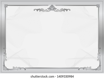 Decorative border and frame template in square shape, vintage frame design for certificate, diploma, voucher and greeting card
