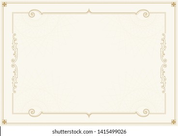 Decorative border and frame template in square shape, vintage frame design for certificate, diploma, voucher and greeting card