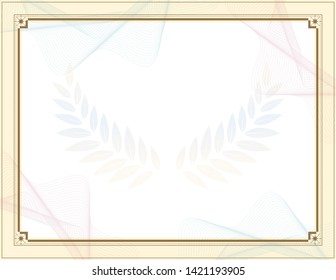 Decorative border and frame template in square shape, vintage frame design for certificate, diploma, voucher and greeting card