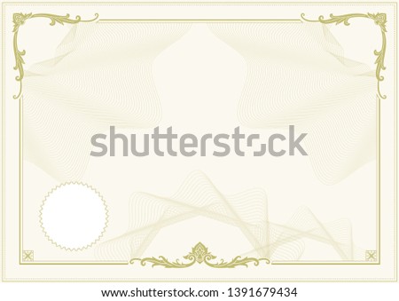 Decorative border and frame template in square shape, vintage frame design for certificate, diploma, voucher and greeting card