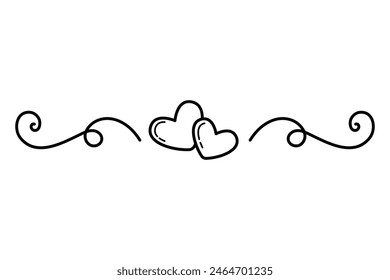 Borde decorativo con corazones para el diseño de invitaciones de boda y tarjetas de felicitación
