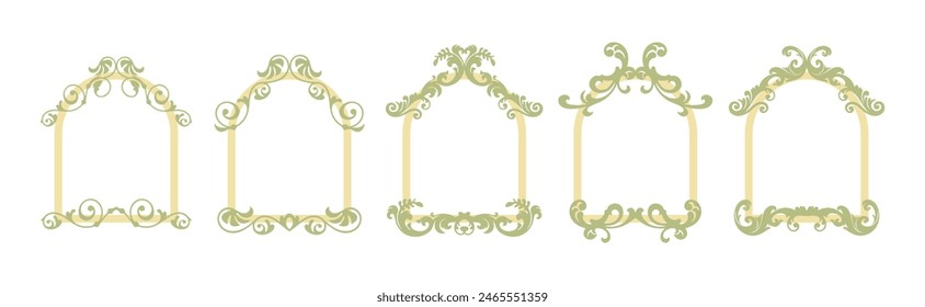 decorative border lace frames, Vintage ornament frame. retro style. Elegant vintage lace and wedding ornaments Isolated icons vector set. Calligraphic filigree black ink borders collection