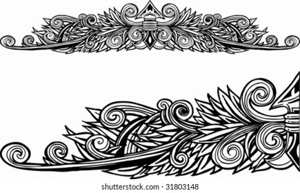 Dekorative Border Line Art