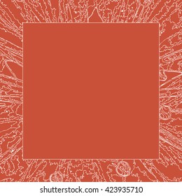 Decorative border with nature ornament of leafs structure. Perfect cards for any other kind of design, birthday and other holiday, etc.