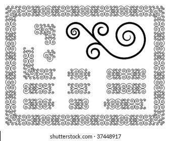 decorative border with particular parts from this frame