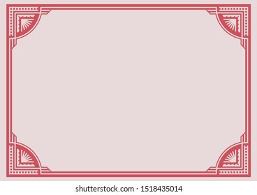 Decorative border retro isolated frame background certificate book cover vintage template in classic A4 proportion