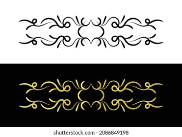 dekorative Grenze im Retro-Stil. Elegante kalligrafische Vintage-Vintage-Vignette oder Divider für Grußkarte, Banner, Retro-Party, Hochzeitseinladung, Menü, Postkarte
