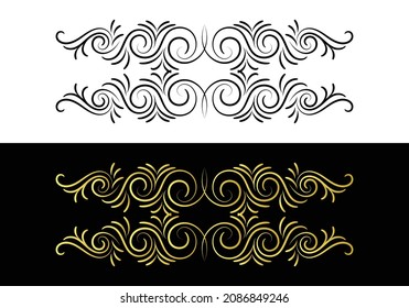 decorative border in retro style. Elegant vintage calligraphic vignette or divider for greeting card, banner, retro party, wedding invitation, menu, postcard