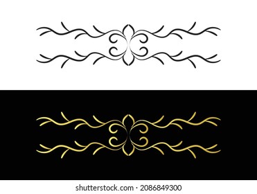 decorative border in retro style. Elegant vintage calligraphic vignette or divider for greeting card, banner, retro party, wedding invitation, menu, 