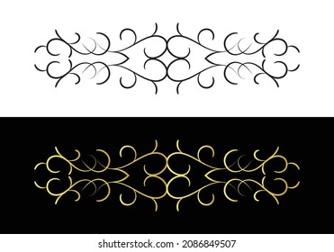 decorative border in retro style. Elegant vintage calligraphic vignette or divider for greeting card, banner, retro party, wedding invitation, menu, postcard
