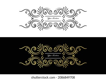 borde decorativo de estilo retro. Viñeta o divisor de caligrafía vintage elegante para tarjeta de saludo, banner, fiesta retro, invitación a la boda, menú, postal