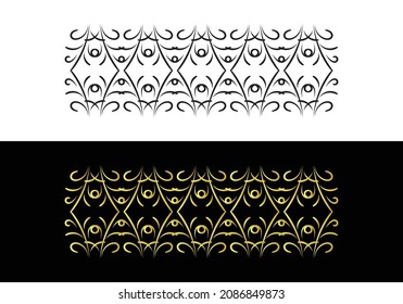decorative border in retro style. Elegant vintage calligraphic vignette or divider for greeting card, banner, retro party, wedding invitation, menu, postcard