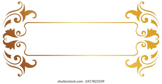 decorative border Rich gold wedding card