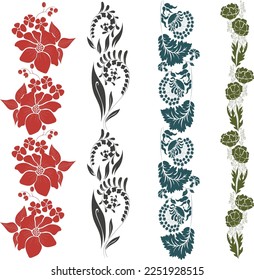 Plantillas de borde decorativas diseño botánico clásico elegante