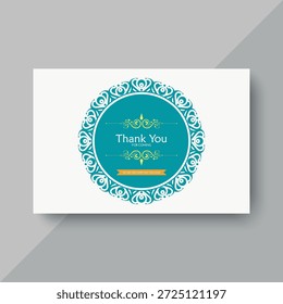 Diseño decorativo bordeado de nota de agradecimiento para Festiva o celebración