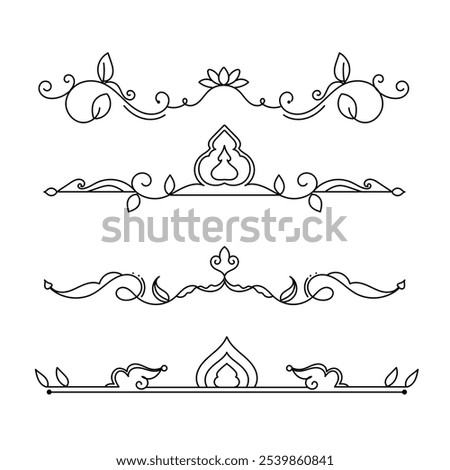 Decorative borderline, title head, Intro, decorative, culture, tribal style, silhouette	
