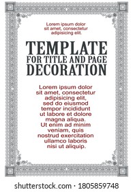 Bordes decorativos y marcos de estilo Art Nouveau. Plantilla para anuncios, tarjetas de felicitación, bodas y otras invitaciones. 