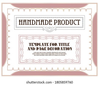 Dekorative Rahmen und Rahmen Art Nouveau Stil. Vorlage für Werbung, Grußkarten, Hochzeiten und sonstige Einladungen. 