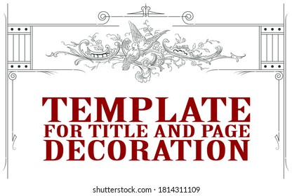 Decorative borders and frames Art Nouveau style. Template for advertisements, greeting cards, wedding and other invitations. 