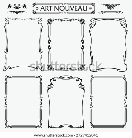 Decorative borders and frames Art Nouveau style 2