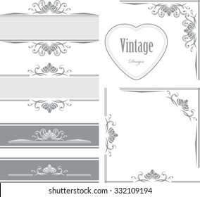Decorative borders and frames for vintage design. Vector