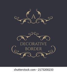 Decorative borders. Graphic design cards, pages, titles, invitations.