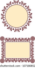 decorative borders round and rectangular in shape with floral motifs