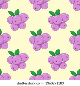 Decorative botanacal print with cute berries. Vector rustic seamless design.