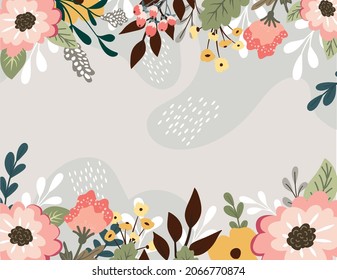 Decorative botanical background. Card for congratulations and invitations.