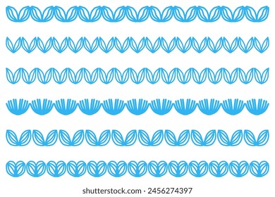 Decorative botanical border design set