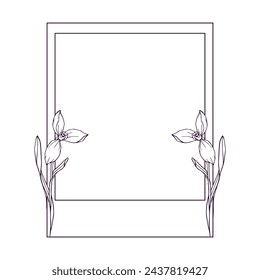 Marco botánico decorativo con flores de primavera de gotas de nieve.